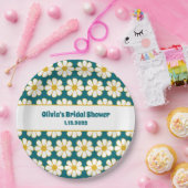 Niedliches florales Daisy Muster Mustard und Aquam Pappteller (Party)