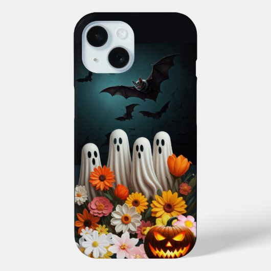 Niedliches florales Ghost iPhone Case, Halloween-G Case-Mate iPhone Hülle (Rückseite)