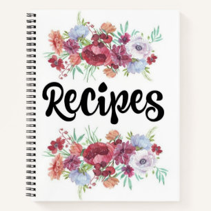 Niedliches florales Grenzrezept Notizblock
