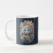 Niedliches, florales Katzenplash Kaffeetasse (Links)