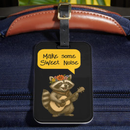 Niedliches florales Raccoon Duo Gitarrenmusik Gepäckanhänger