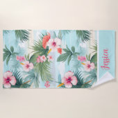 Niedliches Florals Tropical Beach Summer Pattern Strandtuch (Vorderseite)