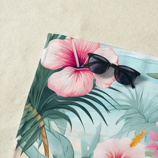 Niedliches Florals Tropical Beach Summer Pattern Strandtuch (Beispiel)