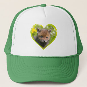 Niedliches Fluffy Red Fox Wild Baby Animal Foto Truckerkappe