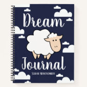 Niedliches Fluffy Sheep & Clouds Dream Journal Notizbuch (Vorderseite)
