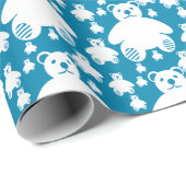 Niedliches Fluffy-Teddies-Muster Geschenkpapier (Rolleneckpunkt)