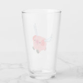 Niedliches Flügelfleisch Cartoon Pig Glas (Rückseite)