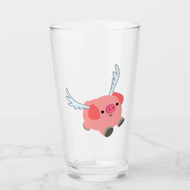 Niedliches Flügelfleisch Cartoon Pig Glas