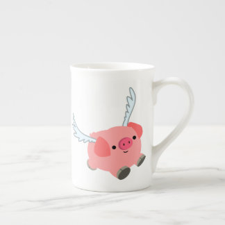 Niedliches Flügelfleisch Cartoon Pig Porzellantasse