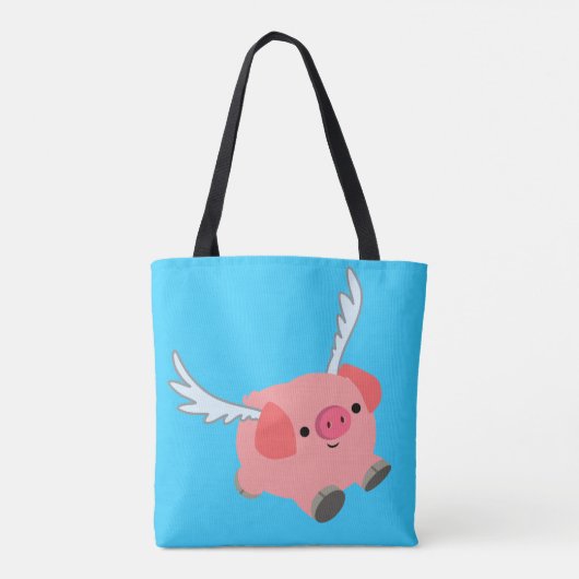 Niedliches Flügelfleisch Cartoon Pig Tasche (Rückseite)