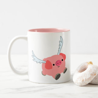 Niedliches Flügelfleisch Cartoon Pig Zweifarbige Tasse