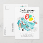 Niedliches Flugzeug Balloons Flugzeug Geburtstag Postkarte (Vorne/Hinten)