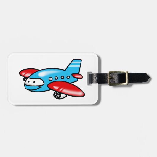 niedliches Flugzeug Gepäckanhänger (Vorderseite horizontal)
