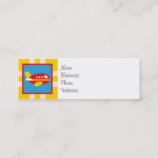 Niedliches Flugzeug-Transport-Thema scherzt Mini Visitenkarte (Vorderseite)