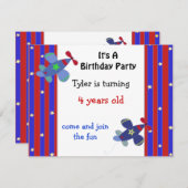 Niedliches Flugzeug zum Geburtstag Einladung (Vorne/Hinten)