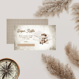 Niedliches Flugzeugteddy-Bärentaucher-Windeln Begleitkarte