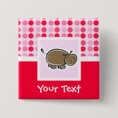 Niedliches Flusspferd Button (Vorderseite)