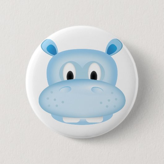 Niedliches Flusspferd Button (Vorderseite)