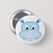 Niedliches Flusspferd Button (Vorne & Hinten)
