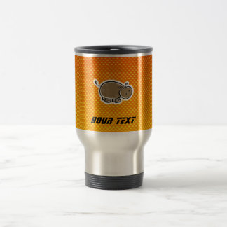 Niedliches Flusspferd; Gelb-orange Reisebecher