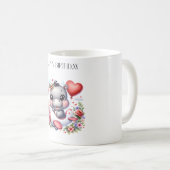 Niedliches Flusspferd im Herzflugzeug Kaffeetasse (VorderseiteRechts)