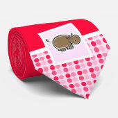 Niedliches Flusspferd Krawatte (Gerollt)