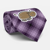 Niedliches Flusspferd; Lila Krawatte (Gerollt)