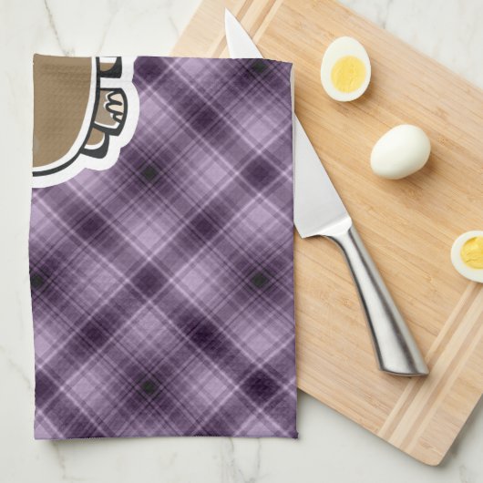 Niedliches Flusspferd; Lila Küchentuch (Viertel Falte)