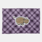 Niedliches Flusspferd; Lila Küchentuch (Horizontal)