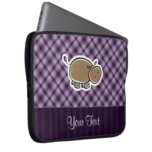 Niedliches Flusspferd; Lila Laptopschutzhülle (Vorne Rechts)