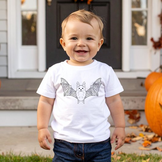 Niedliches Flying Bat Animal Minimallinie Art Hall Baby T-shirt