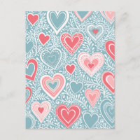 Niedliches Folk Floral Heart Dusty Blue Pink Babyd