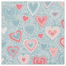Niedliches Folk Floral Heart Dusty Blue Pink Babyd