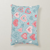 Niedliches Folkloreherz Dusty Blue Blush Pink Girl Dekokissen (Rückseite(Vertikal))