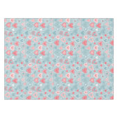 Niedliches Folkloreherz Dusty Blue Blush Pink Girl Tischdecke (Vorderseite (Horizontal))