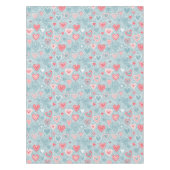 Niedliches Folkloreherz Dusty Blue Blush Pink Girl Tischdecke (Vorderseite)