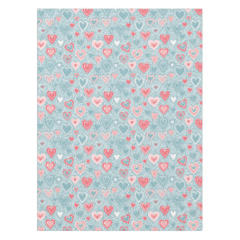 Niedliches Folkloreherz Dusty Blue Blush Pink Girl Tischdecke