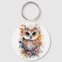 Niedliches Forest Baby Owl mit Blume für Kinderzim