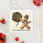 Niedliches Förmliches Lebkuchen Mann Neujahr Serviette (Beispiel)
