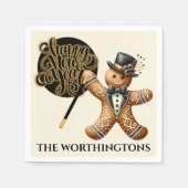 Niedliches Förmliches Lebkuchen Mann Neujahr Serviette (Vorderseite)