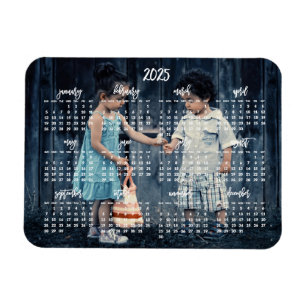 Niedliches Foto 2025 Magnetkalender 3x4 Magnet
