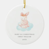 Niedliches Foto Baby's First Christmas Keramik Ornament (Vorne)