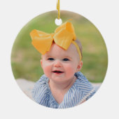 Niedliches Foto Baby's First Christmas Keramik Ornament (Hinten)