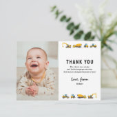 Niedliches Foto Bau Geburtstag Vielen Dank Dankeskarte (Stehend Vorderseite)