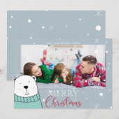 Niedliches Foto Bear Weihnachtskarte Feiertagskarte (Vorne/Hinten)