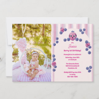 Niedliches Foto Berry Erster Geburtstag Kinder Par Einladung