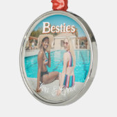 Niedliches Foto Besties Premium Runde Ornamente (Links)