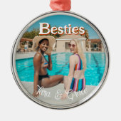 Niedliches Foto Besties Premium Runde Ornamente (Vorne)