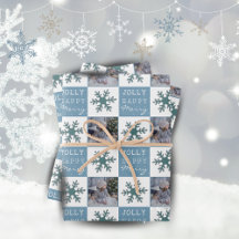 Niedliches Foto Blue Snowflakes Weihnachten
