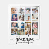 niedliches Foto Collage Opa Geschenk Fleecedecke (Vorderseite)